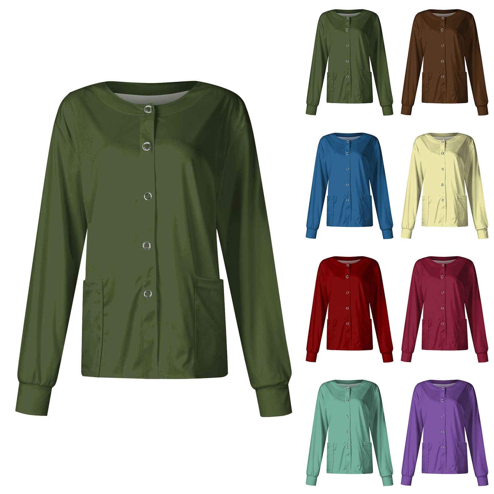 Women Long Sleeve Pocket Worki - đánh giá và giá Medical Lab Uniform